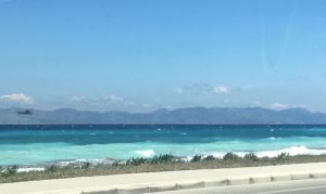 View from our taxi in Rhodes.